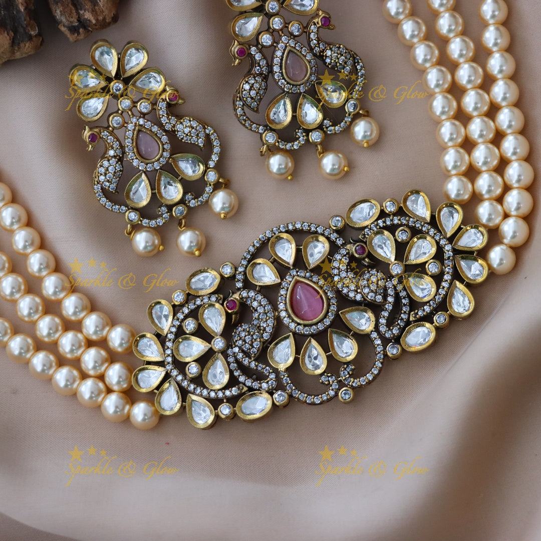 Victorian Pearl Choker Necklace for Weddings & Festive Glam