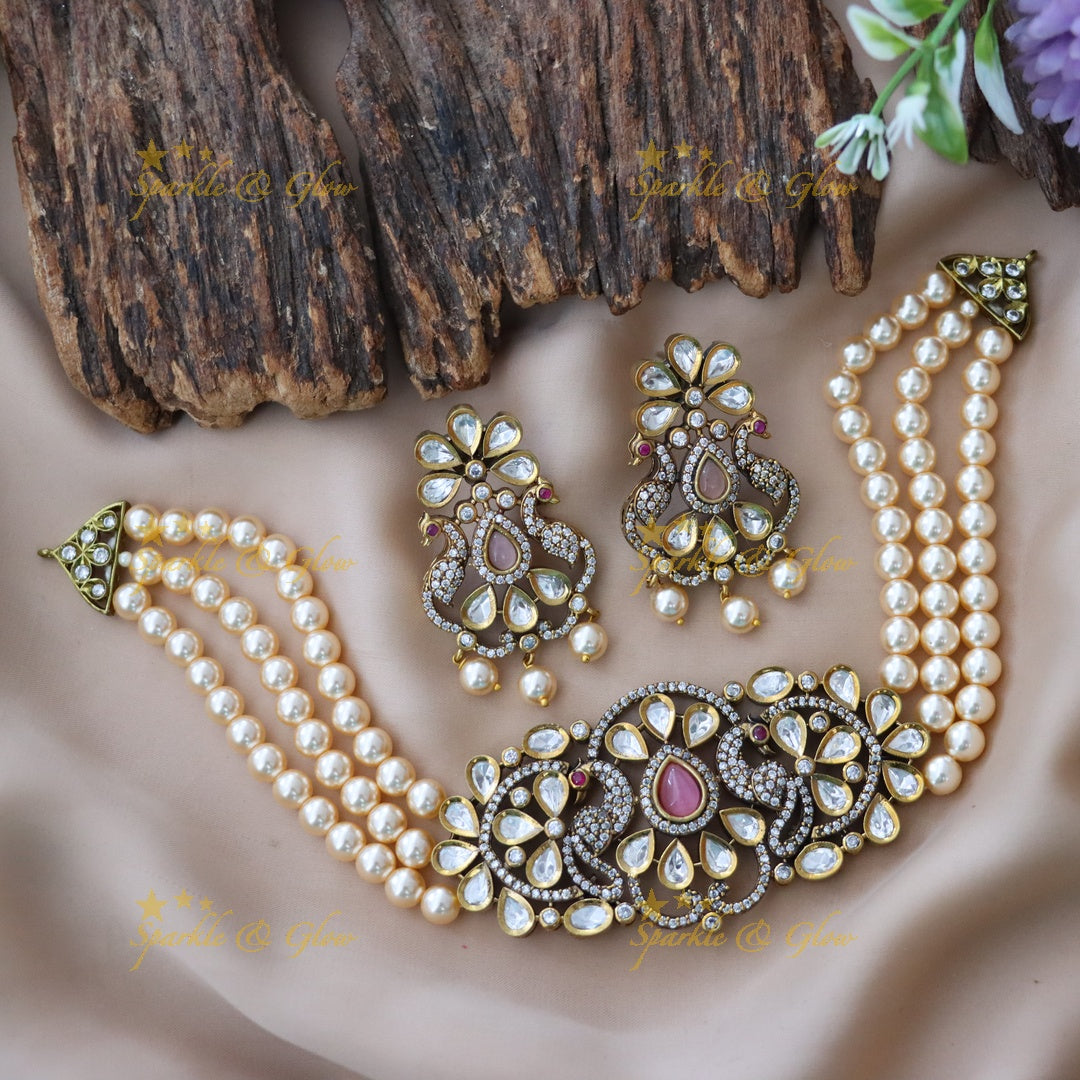 Victorian Pearl Choker Necklace for Weddings & Festive Glam