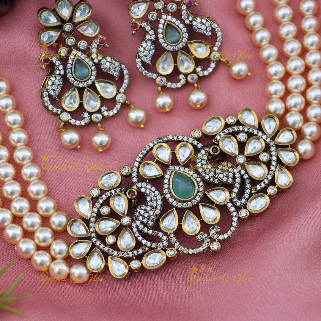 Victorian Pearl Choker Necklace for Weddings & Festive Glam
