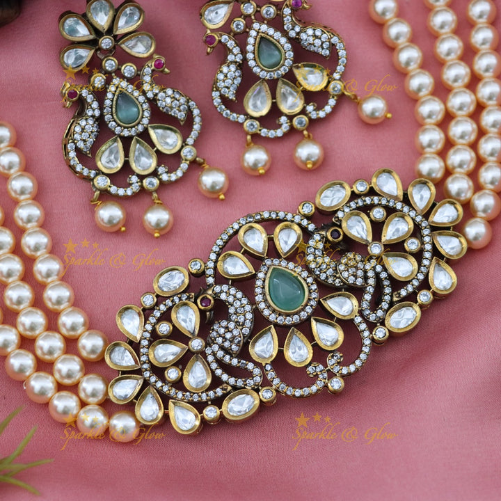 Victorian Pearl Choker Necklace for Weddings & Festive Glam