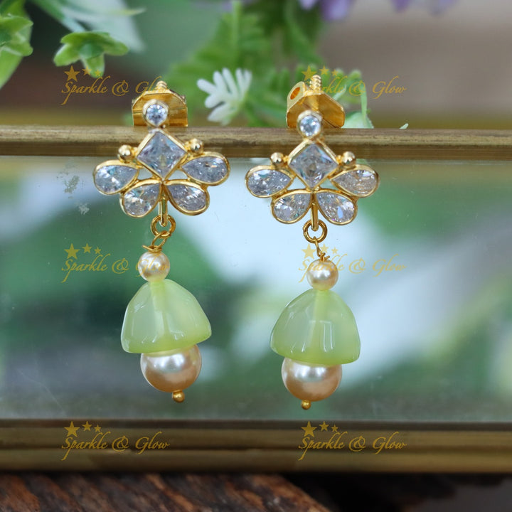 Elegant Festive Earrings with Pearl Drops - New Arrival