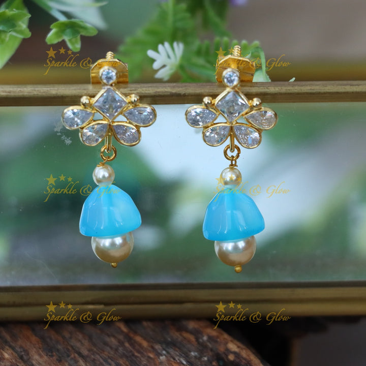 Elegant Festive Earrings with Pearl Drops - New Arrival