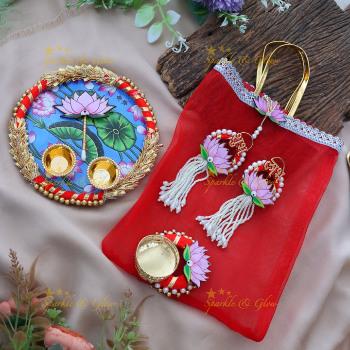 Exquisite Lotus Motif Earrings for Festive Glamour