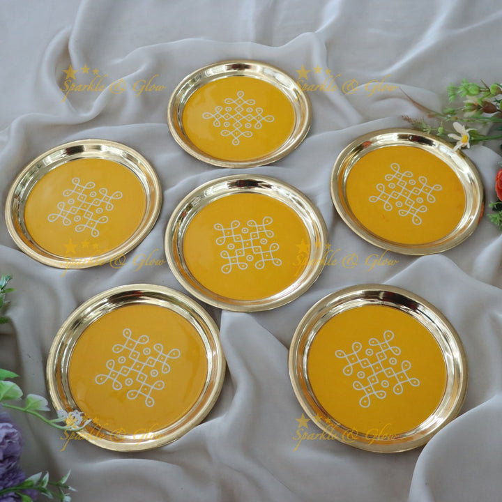 Decorative Yellow Coasters for Festive Gatherings
