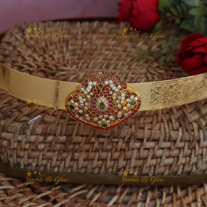 Elegant Gold-Tone Festive Hip Belt for Weddings