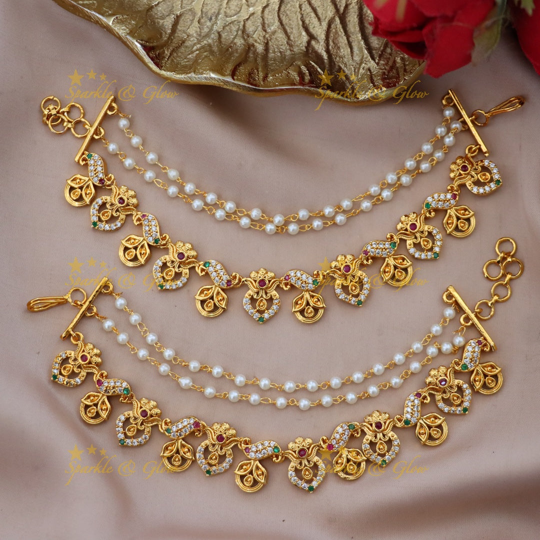 Exquisite Gold Earchain for Celebrations – Sparkle & Glow