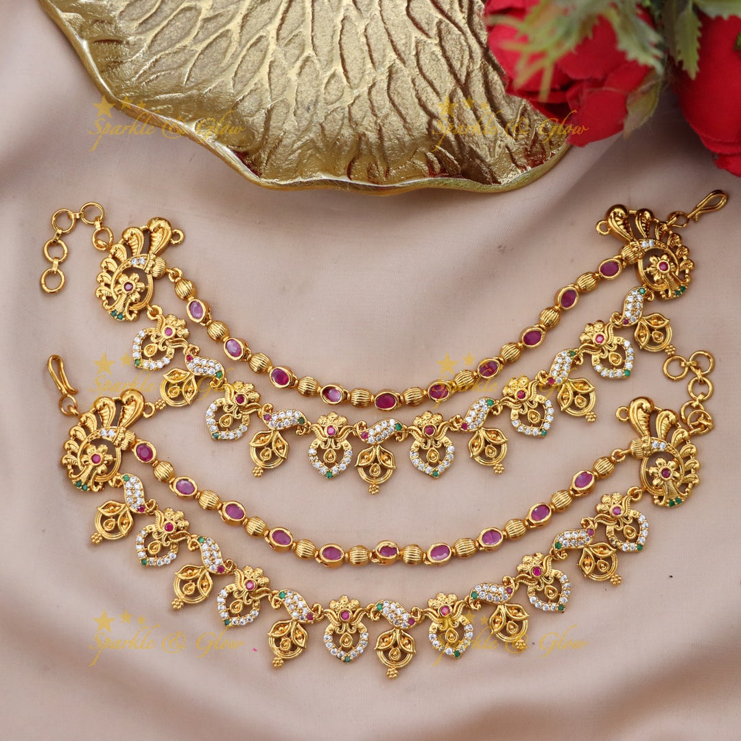 Exquisite Gold-Toned Earchain for Weddings & Festivals