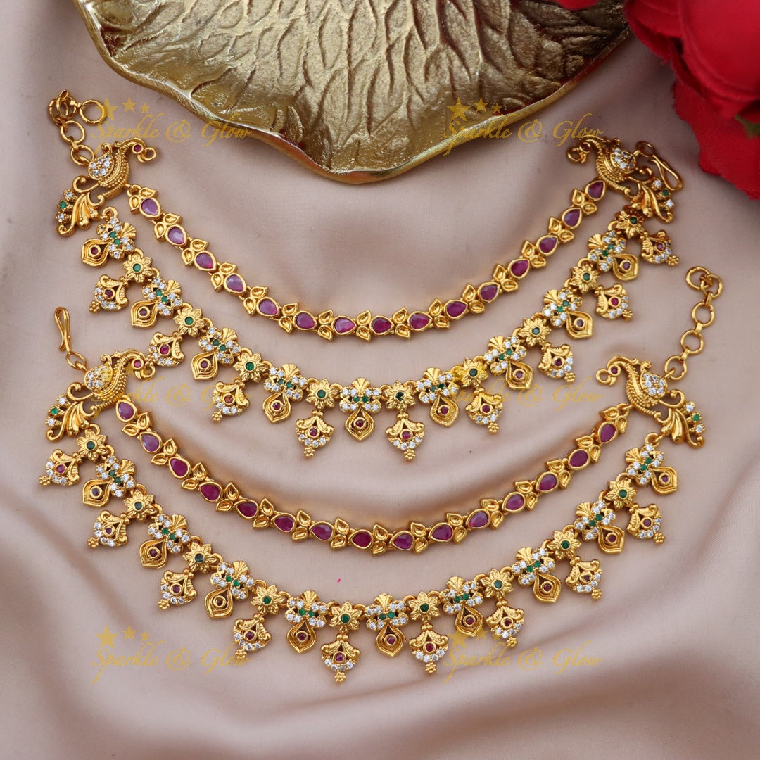 Exquisite Gold-Finish Bridal Ear Chains for Elegance