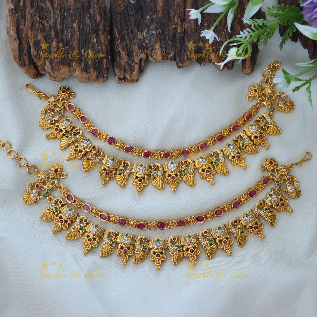 Gold-Plated Ear Chains - Perfect for Weddings and Festivals
