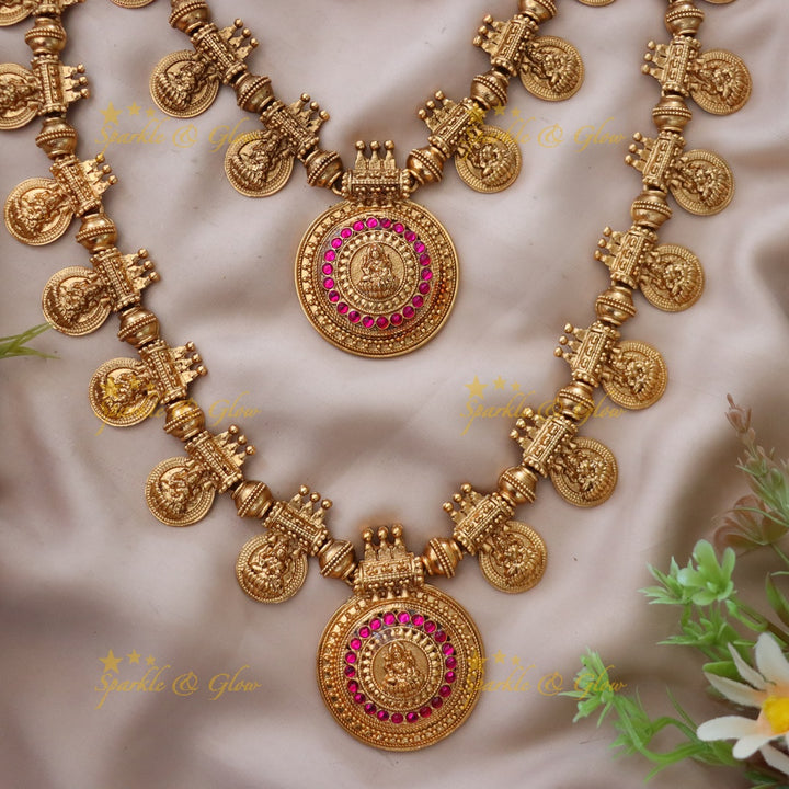 Exquisite Gold Temple Bridal Necklace Set