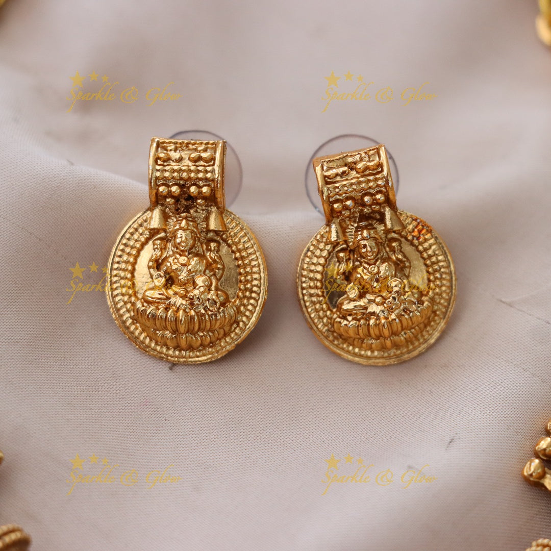 Exquisite Gold Temple Bridal Necklace Set