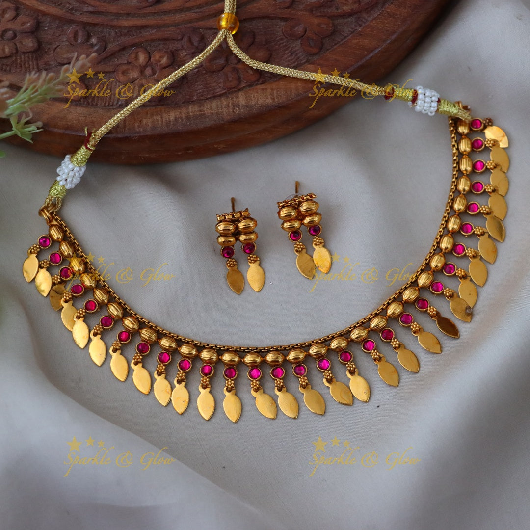 Kerala Wedding Necklace Set - Gold Plated Elegance
