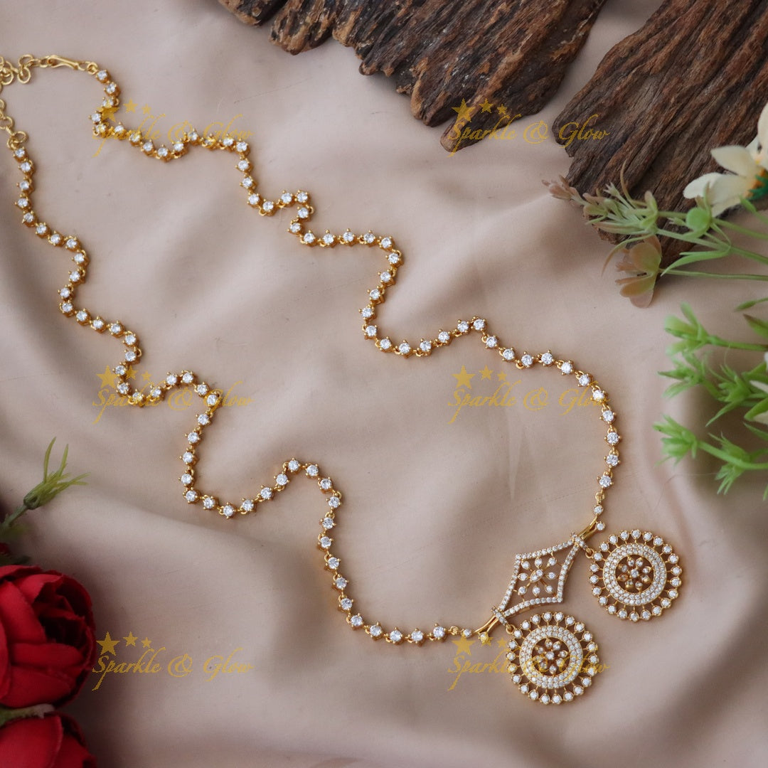 Gold-Plated Festive Pendant Necklace for Weddings