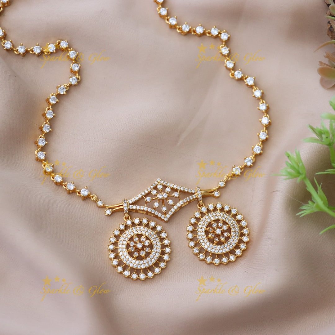 Gold-Plated Festive Pendant Necklace for Weddings