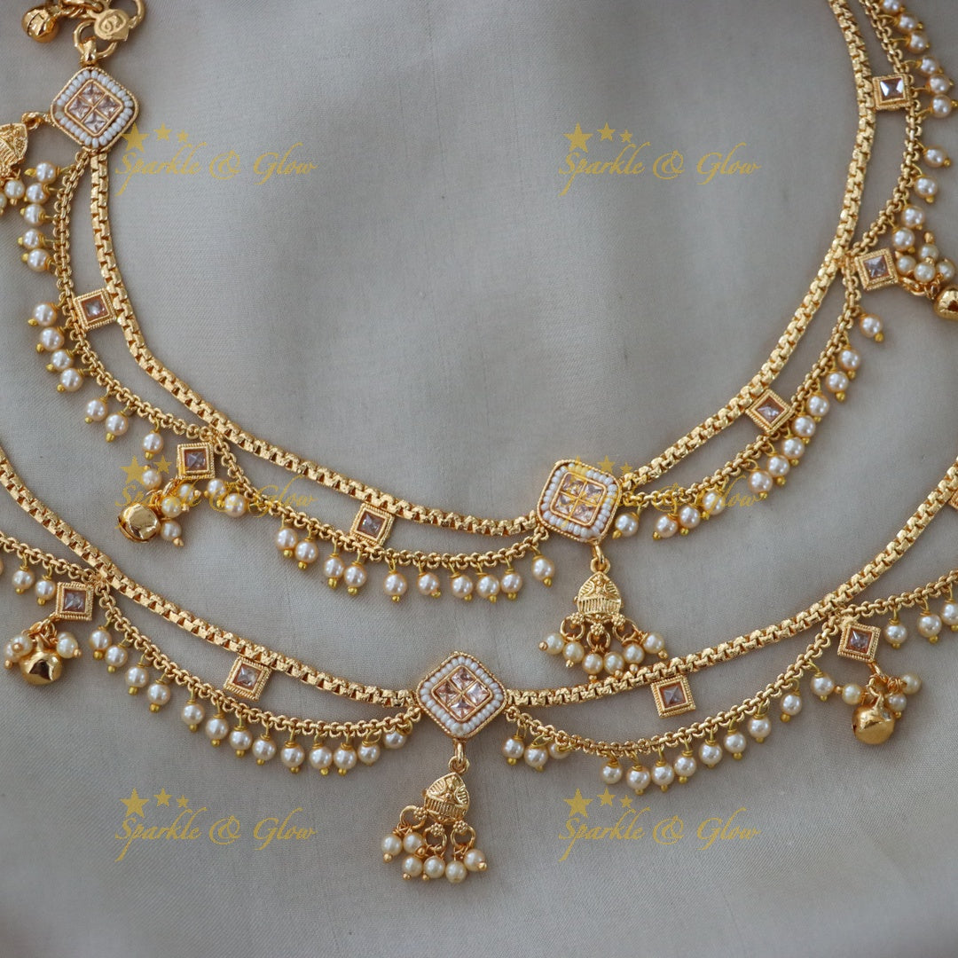 Dazzling Gold-Plated Bridal Anklet for Special Occasions