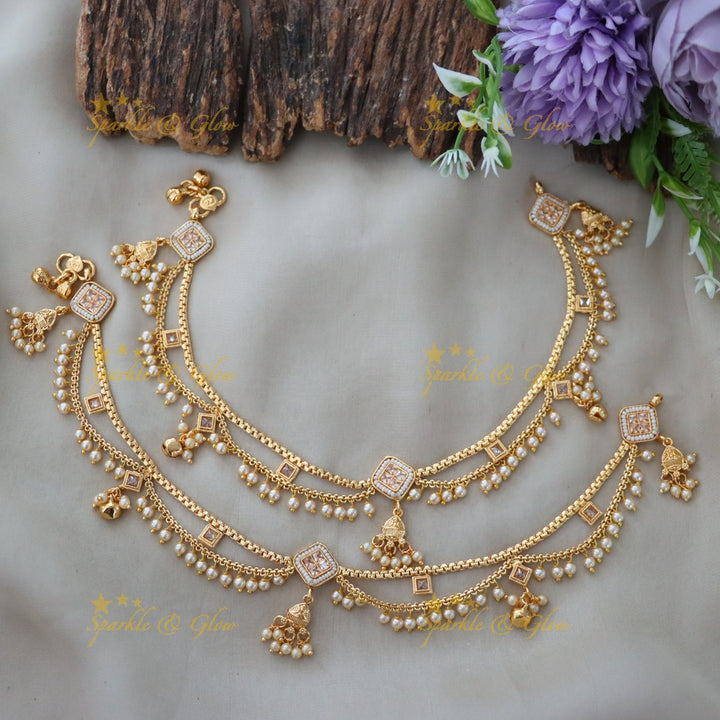 Dazzling Gold-Plated Bridal Anklet for Special Occasions