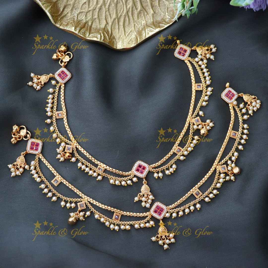 Dazzling Gold-Plated Bridal Anklet for Special Occasions