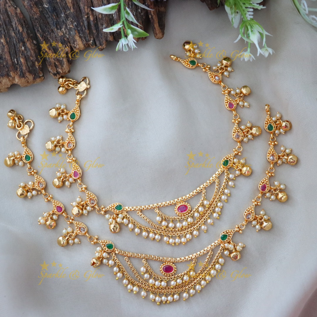 Exquisite Gold-Toned Anklet for Festive Glamour