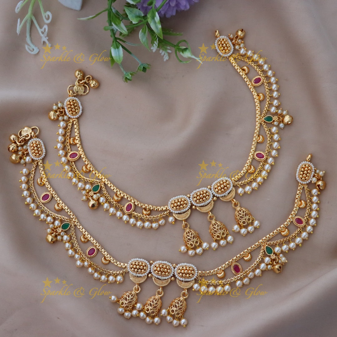 Exquisite Gold-Plated Anklet for Glamorous Celebrations