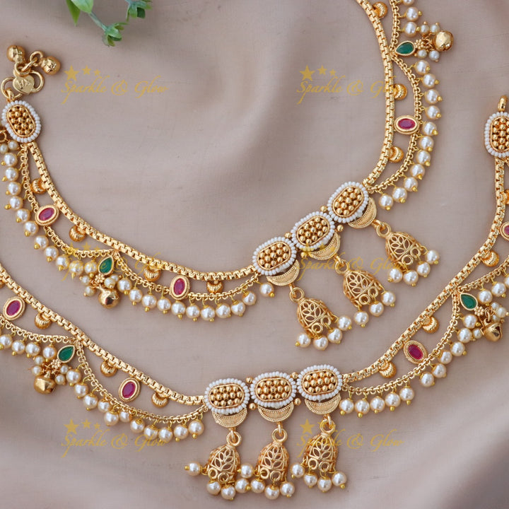 Exquisite Gold-Plated Anklet for Glamorous Celebrations