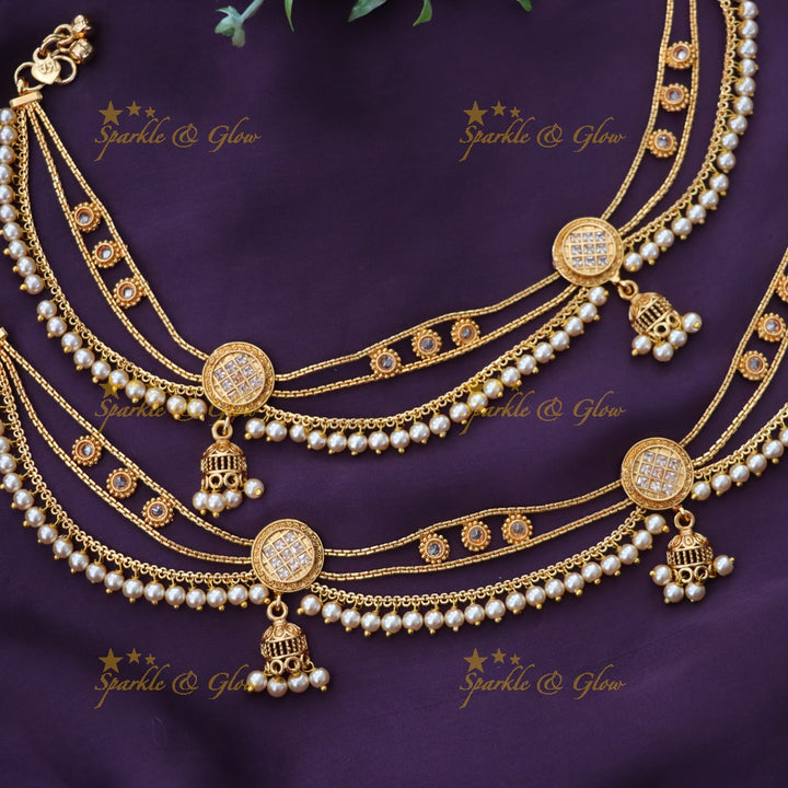 Ethereal Gold-Plated Anklets for Weddings & Festivities