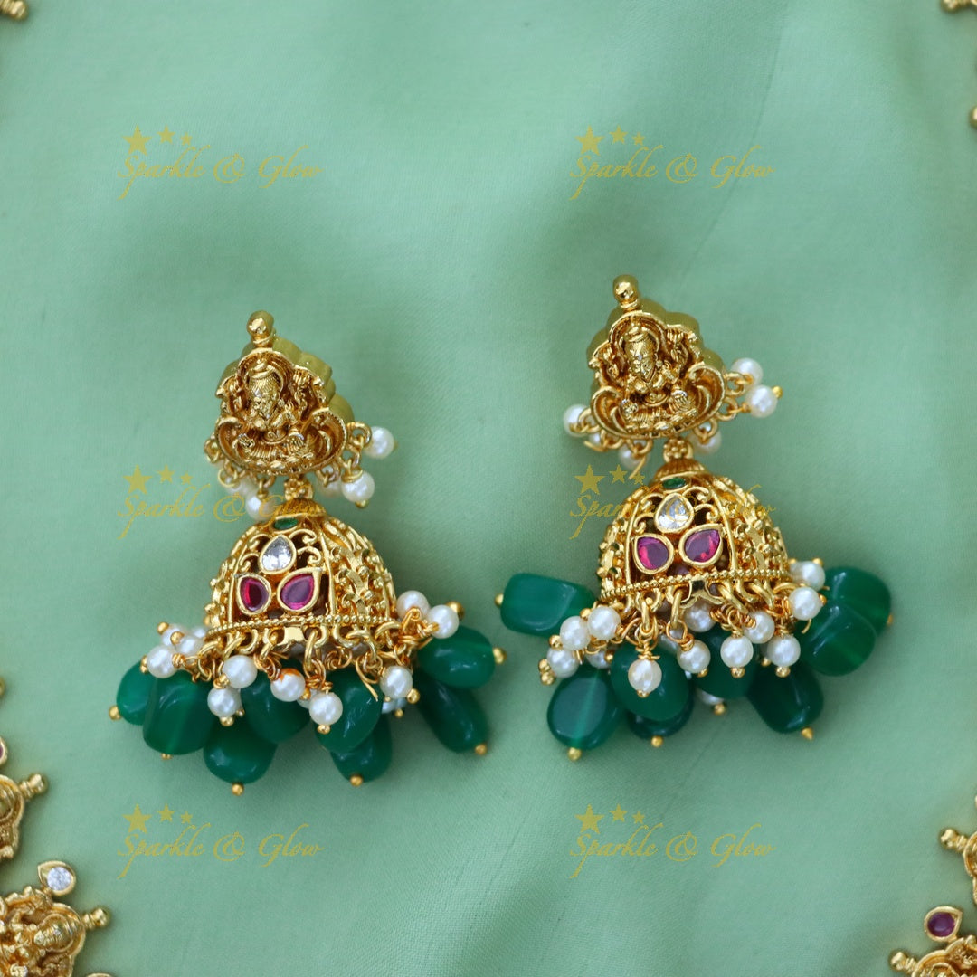 Exquisite Jadau Gold Necklace Set for Weddings