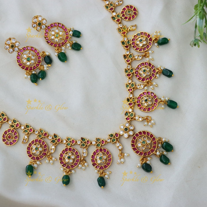 Exquisite Indian Bridal Jadau Necklace Set