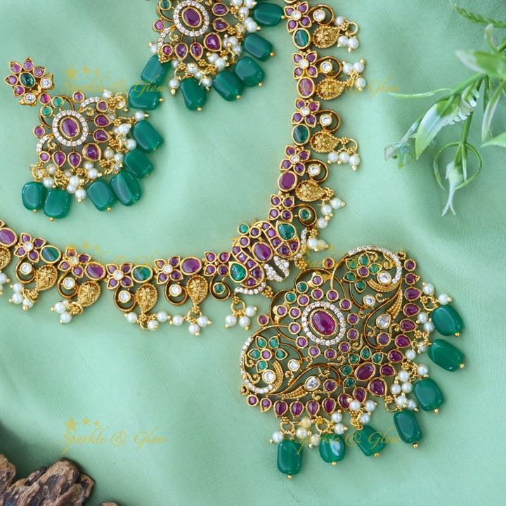 Exquisite Jadau Gold Necklace Set | Sparkle & Glow