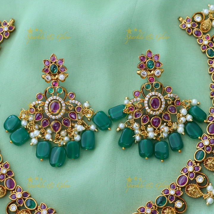 Exquisite Jadau Gold Necklace Set | Sparkle & Glow
