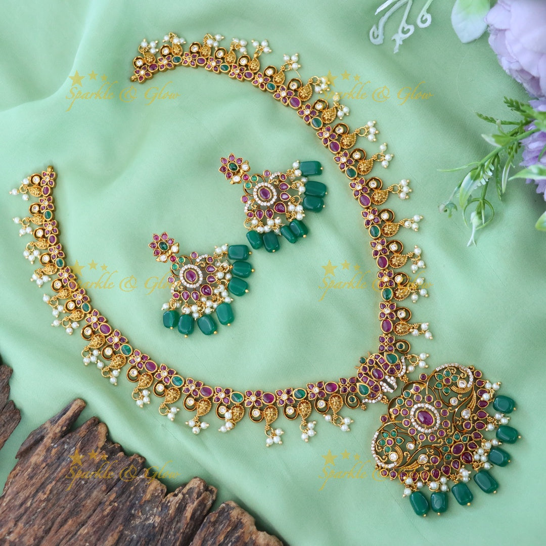 Elegant Jadau Necklace Set for Weddings & Festivals