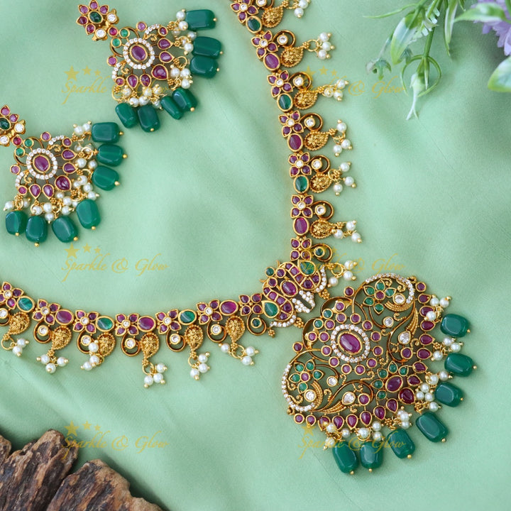 Elegant Jadau Necklace Set for Weddings & Festivals