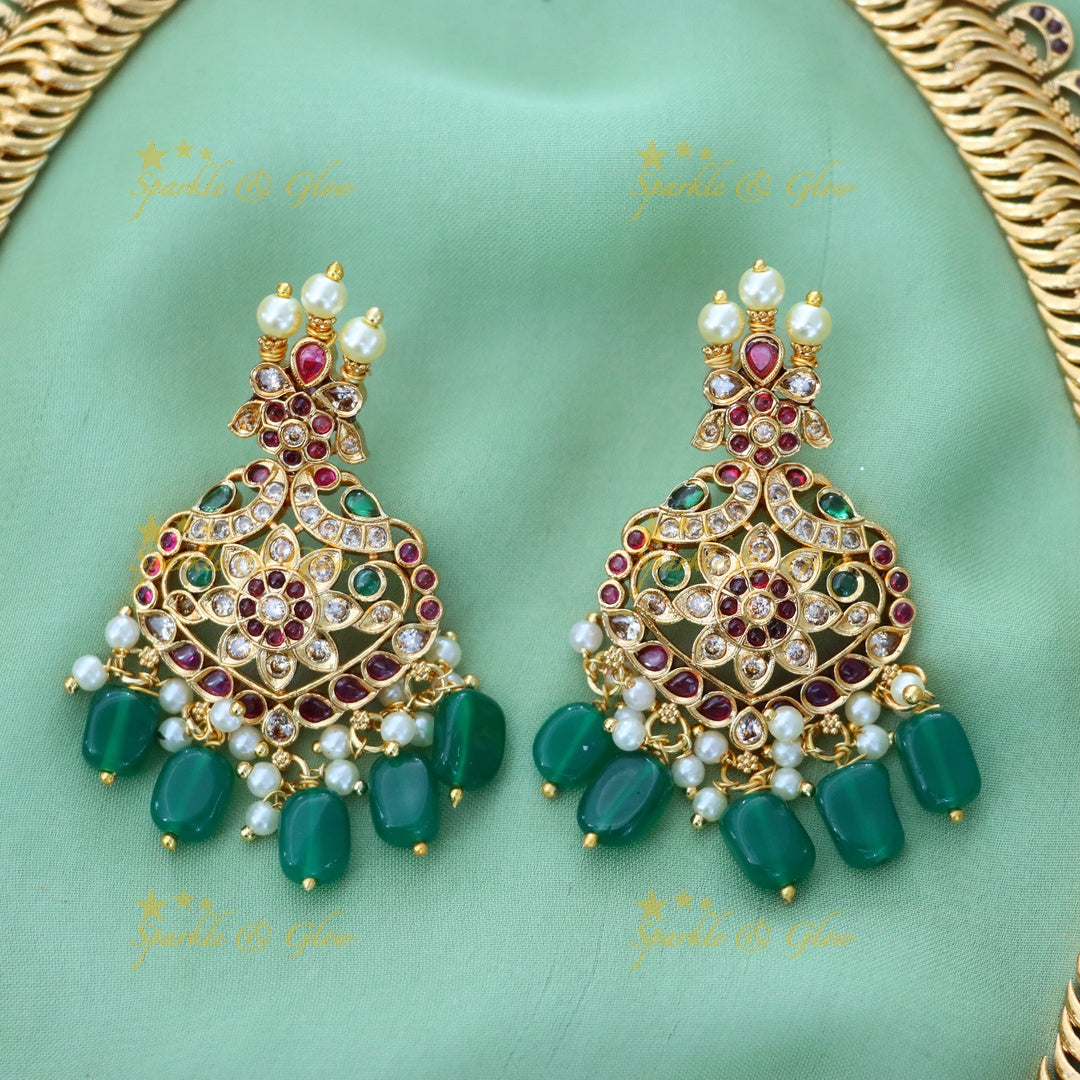 Exquisite Gold Jadau Necklace Set for Festive Bliss