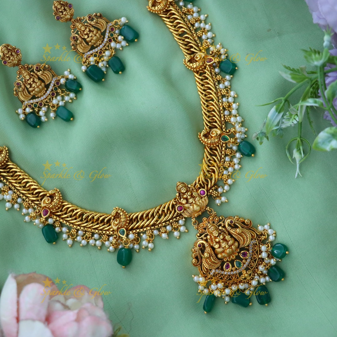 Jadau Gold Necklace Set for Weddings & Festive Occasions