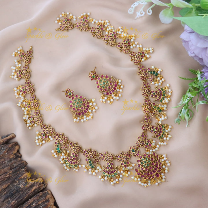 Exquisite Gold Jadau Bridal Necklace Set - Festive Collection