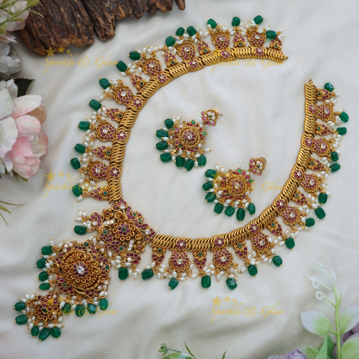 Stunning Jadau Necklace Set for Weddings & Festivals