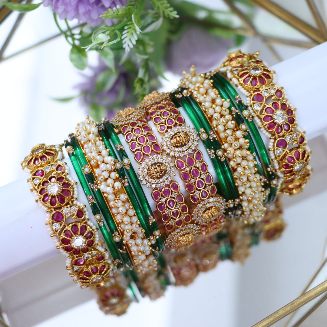 Exquisite Lakshmi Flora Bridal Bangles - Shop Now