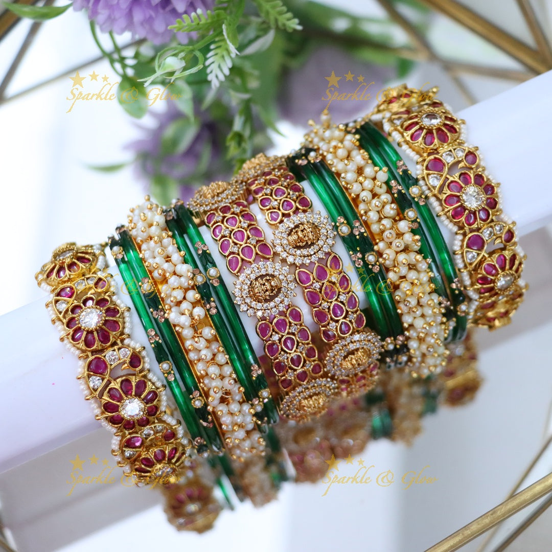 Exquisite Lakshmi Flora Bridal Bangles - Shop Now
