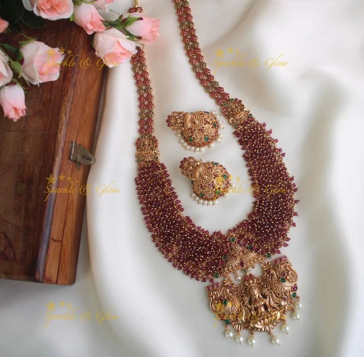 Premium Matte cluster beads long necklace - Pearl - Sparkle and Glow