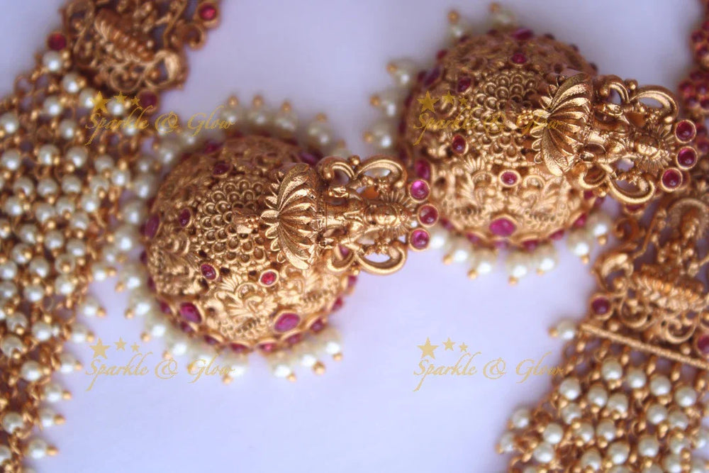 Premium Matte cluster beads long necklace - Pearl - Sparkle and Glow