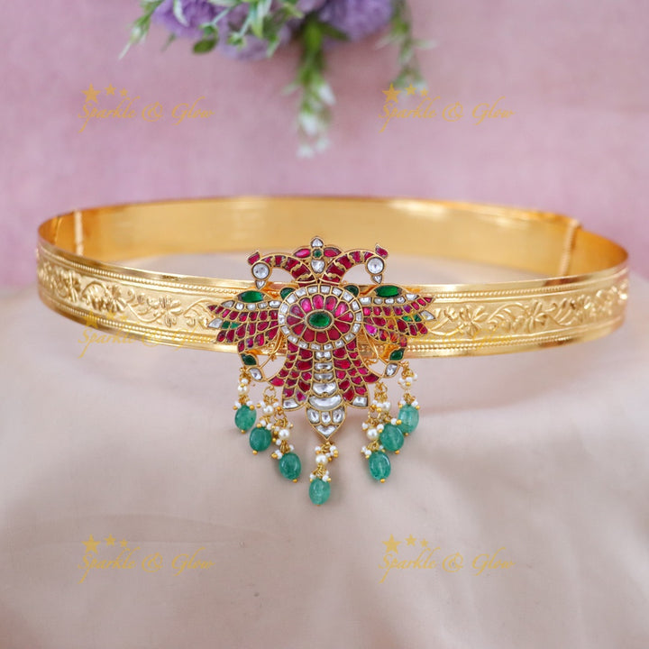 Exquisite Kundan Gold Festive Hip Belt