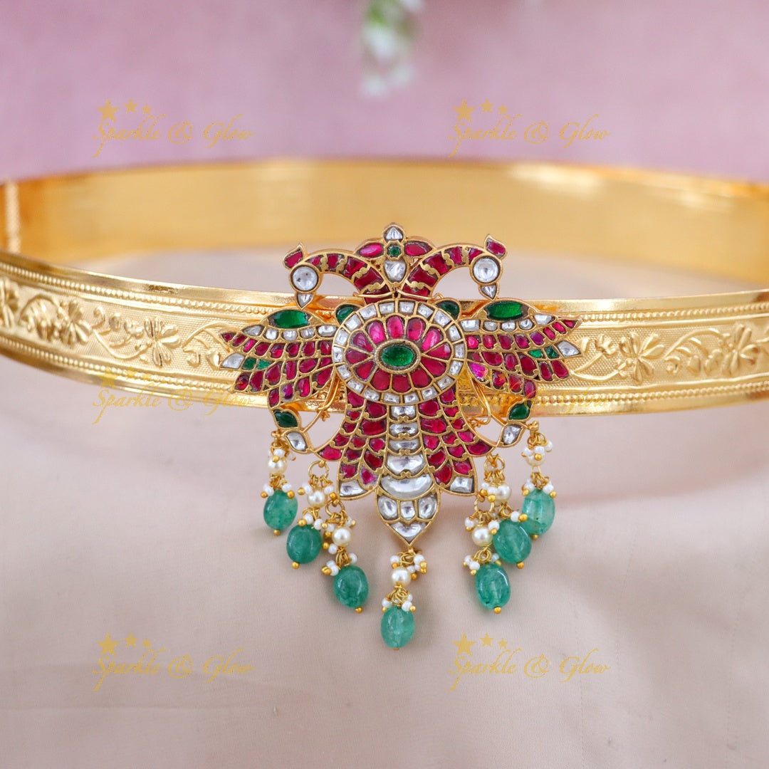 Exquisite Kundan Gold Festive Hip Belt