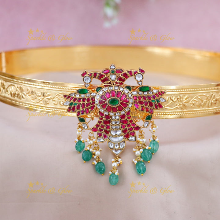Exquisite Kundan Gold Festive Hip Belt