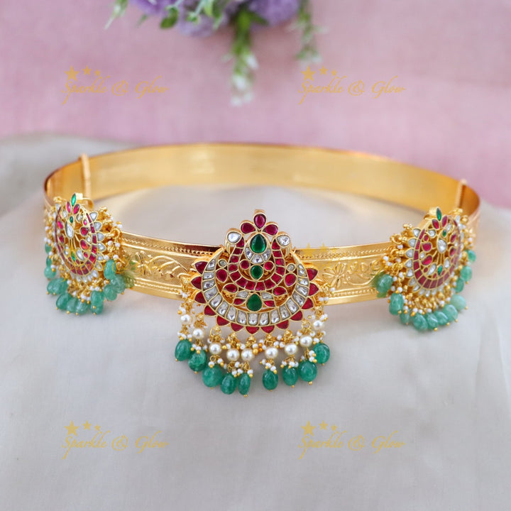 Elegant Kundan Gold Hip Belt for Festive Occasions
