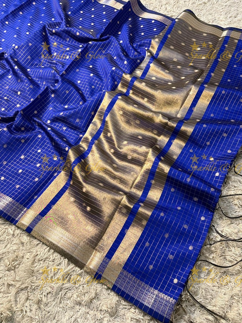 Elegant Banarasi Semi Katan Saree with Booti Design