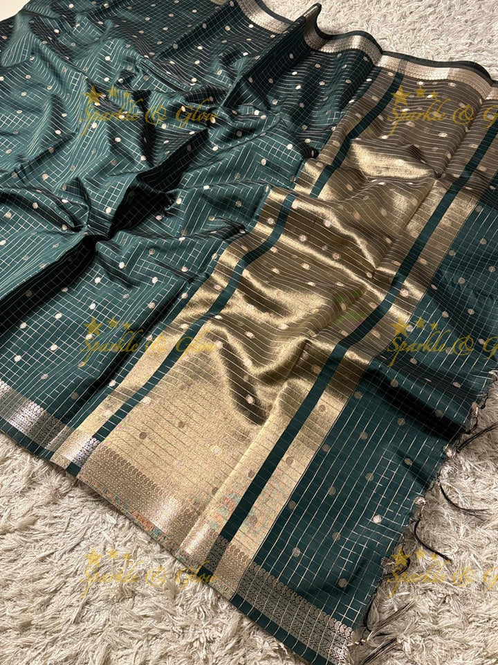 Elegant Banarasi Semi Katan Saree with Booti Design