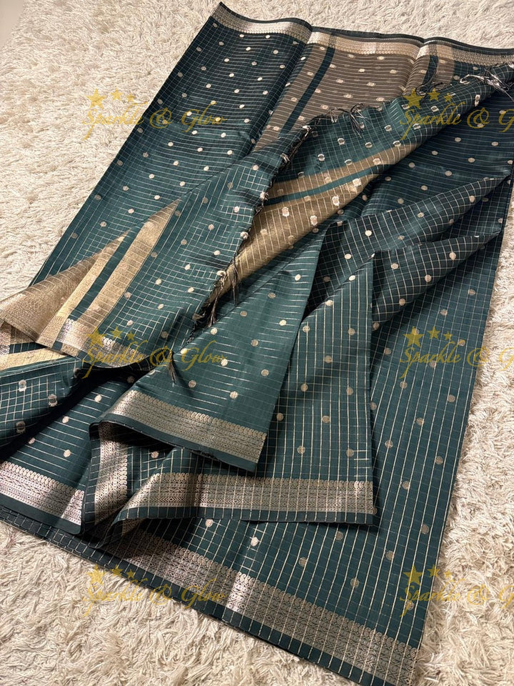 Elegant Banarasi Semi Katan Saree with Booti Design