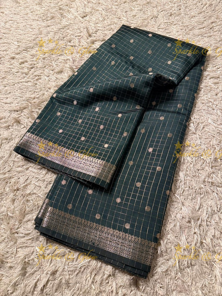 Elegant Banarasi Semi Katan Saree with Booti Design