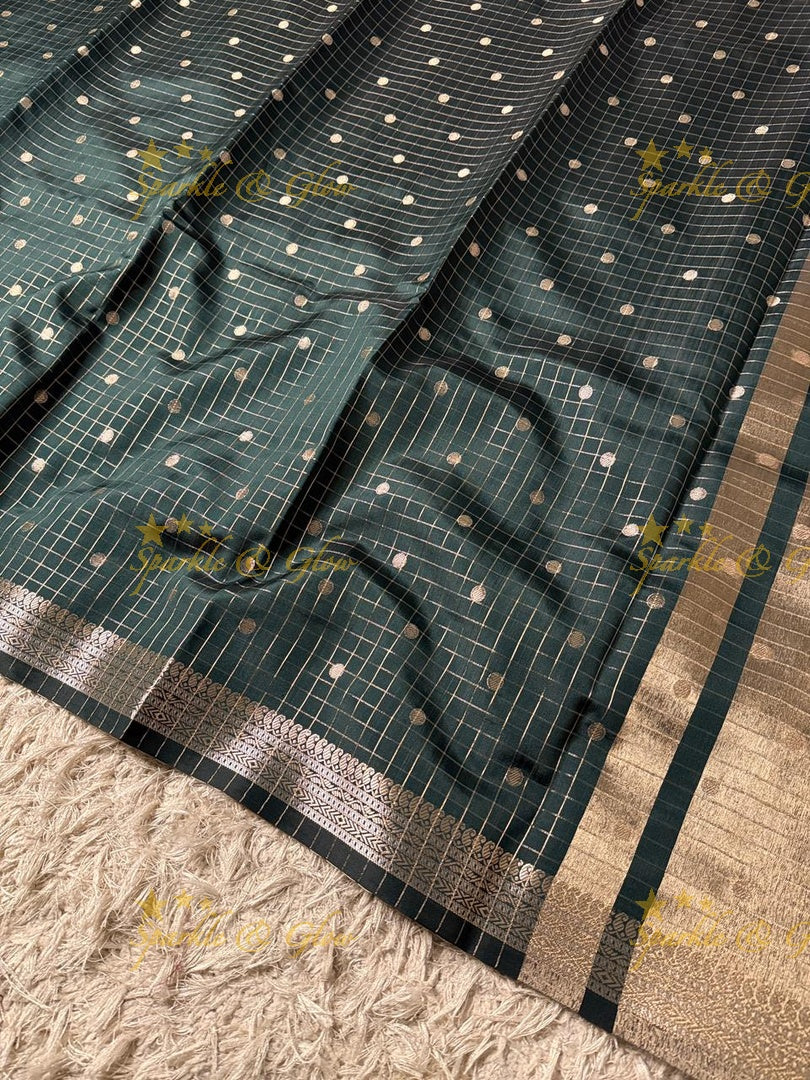 Elegant Banarasi Semi Katan Saree with Booti Design