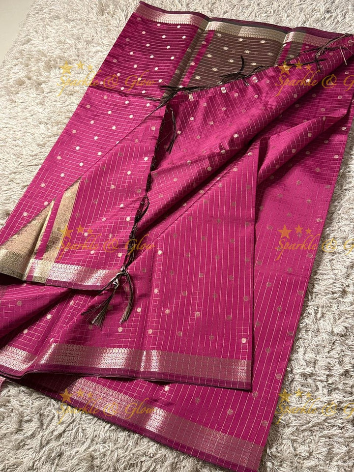 Elegant Banarasi Semi Katan Saree with Booti Design