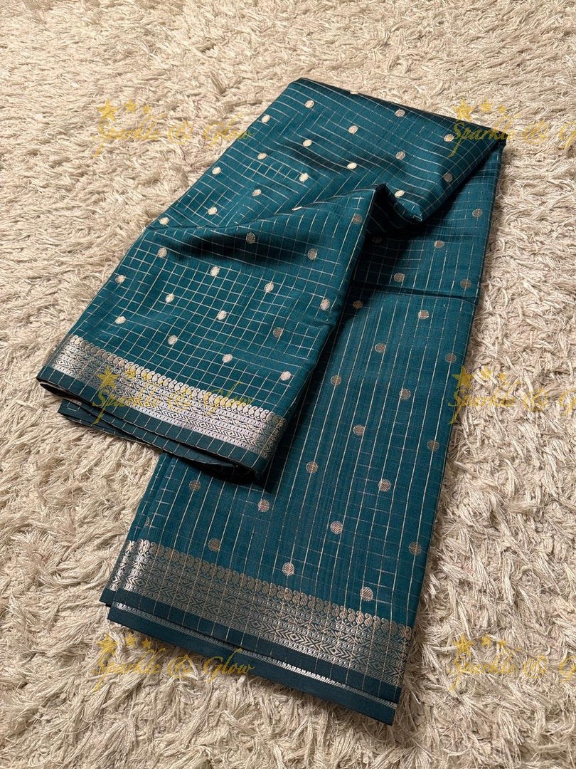 Elegant Banarasi Semi Katan Saree with Booti Design